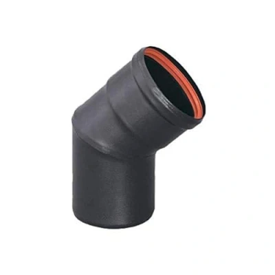 Imagen de Codo anticondesación 45 M H esmaltado 850C Ø80 mm para conducción de humos estufas y chimeneas pellet