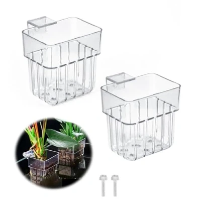 Imagen de Supporto Piante D&#039;acquario, Portavaso per da Acquario, Porta Appendere, Plant D&#039;acquario Trasparente in Acrilico, Decorazione Acquari, 2 Pezzi