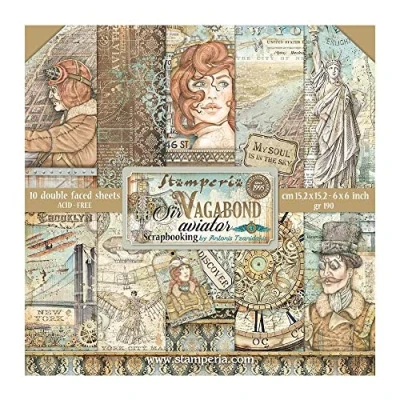 Imagen de Stamperia Bloc de Recortes Sir Vagabond Aviador, Blanco, Taille unique