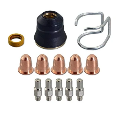 Imagen de RIVERWELD 13pcs Antorcha Cortadora de Plasma S25 S45 Accesorios Kit PR0110 Electrodos PD0116 08 Boquilla Guía del Espaciador Retaining Casquillo Gas Difusor CV0010