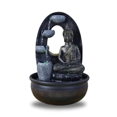 Imagen de Zen&#039;Light Harmonie Fuente de poliresina, 26 x 16 40 cm, Color Negro