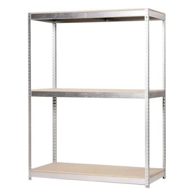 Imagen de SimonRack Estantería Metálica Almacenaje, Sin Tornillos, 3 Baldas Madera, Alta Capacidad Carga 400 kg, 2000x1500x450 mm, Taller Garaje Trastero, Galva/Madera