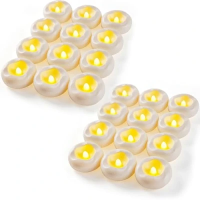 Imagen de Da by velas flotantes LED impermeables sin llama, 24 paquetes, de agua para jarrones cilíndricos, decoraciones boda, piscinas, al aire libre.