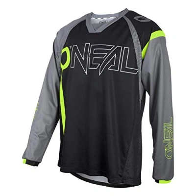 Imagen de O&#039;Neal Maillot de Mountain Bike MTB Downhill Freeride Material Transpirable, máxima Libertad Movimiento Element FR Jersey Hybrid Adultos Negro Neón Amarillo Talla S