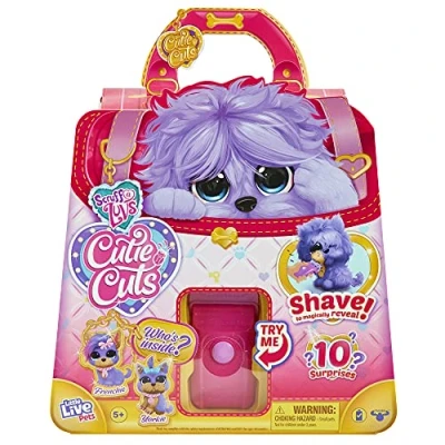Imagen de Little Live Pets Peluche Scruff a Luvs Cutie Cuts Shave, Reveal and Style, Mascota de Rescate Púrpura