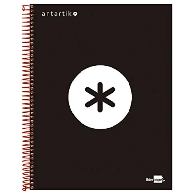 Imagen de Liderpapel Cuaderno Espiral A4 Micro Antartik Tapa Forrada 120H 100 Gr Cuadro 5 Mm Bandas 4 Taladros Color Negro