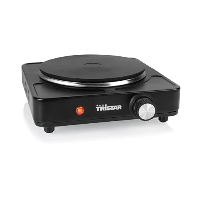 Imagen de Tristar Placa de cocina pórtatil Fuego simple Para alojamiento estudiantes, camping, americana 18,5 cm diámetro Termostato regulable 1.500 W KP 6151