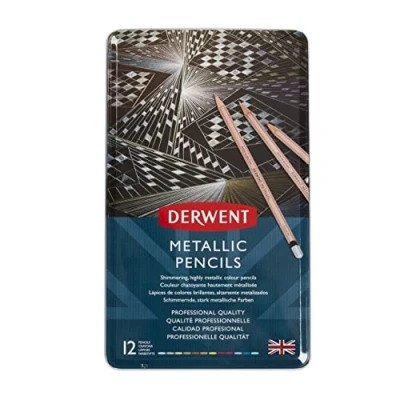 Imagen de Derwent Lápices Metálicos de Colores para Dibujar y Escribir, Set 12, Calidad Profesional, 2305599