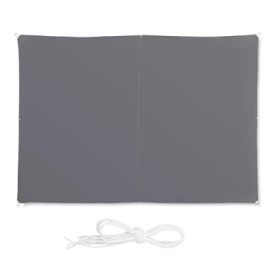 Imagen de Relaxdays Toldo Vela Rectangular, Repelente al Agua, Protección Rayos UV, con Cuerdas para tensar, 2x3m, Gris