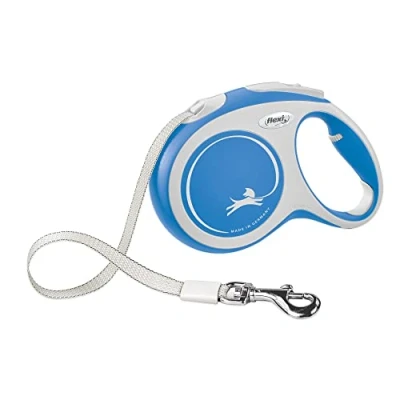 Imagen de FLEXI New Comfort Correa retráctil para Perro (Cinta), ergonómica, Duradera y sin enredos, Perros de hasta 130 Libras, 16 pies, Grande, Azul/Pastel