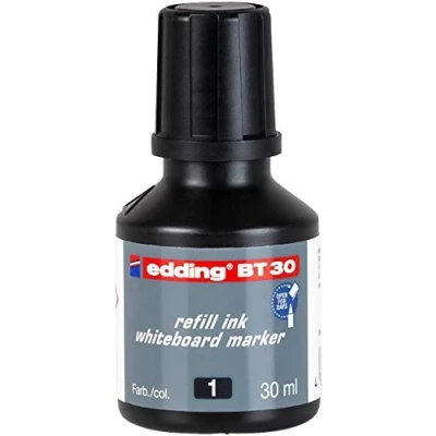 Imagen de edding BT 30 tinta de recarga para marcador pizarra blanca negro ml con sistema capilar, ideal una limpia y fácil casi cualquier
