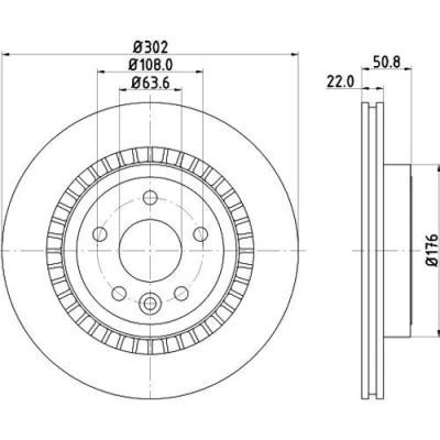 Imagen de HELLA PRO High Carbon 8DD 355 129 151 Disco de freno VOLVO: XC60 I