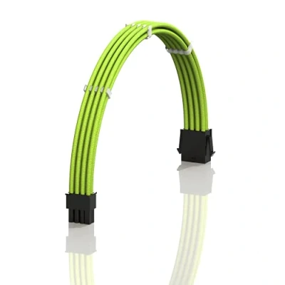 Imagen de LINKUP AVA 30cm 8 Pines (4+4) CPU ATX Placa Base PSU Fuente de Alimentación Cable Extensión PC Personalizado con Mangas Trenzadas Peines┃Un Solo Paquete┃300mm Verde