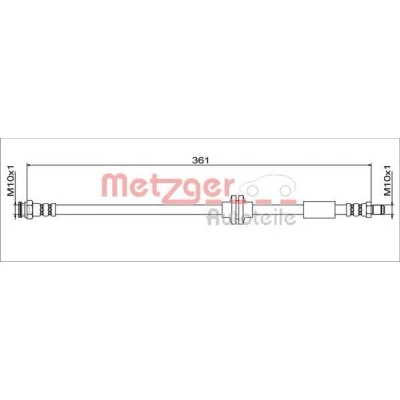Imagen de METZGER 4111779 Latiguillos de Freno Eje trasero izquierda, trasero, derecha 361 JEEP: Renegade SUV