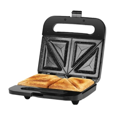 Imagen de Aigostar Sandwichera 2 Sandwiches, Revestimiento Cerámico Antiadherente, Control Automático de Temperatura 180 200℃, Luces Indicadoras, Asa Toque Frío, Almacenamiento Vertical, 750W, Lamo Pro