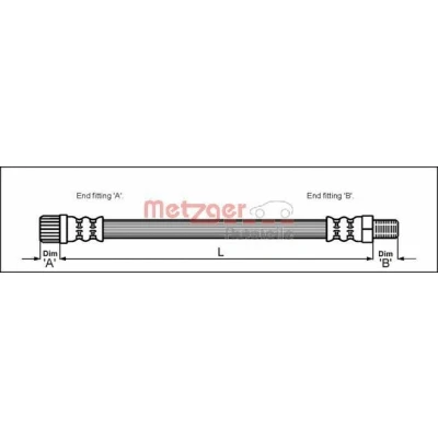 Imagen de METZGER 4111162 Latiguillos de Freno 311 M10 x 1 PEUGEOT: 206 Hatchback, SW