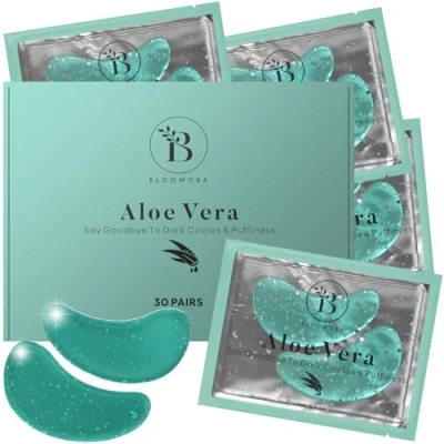 Imagen de Parches Ojos Bolsas y Ojeras (30 Pares), Eye Patches Con Aloe Vera Ácido Hialurónico, Bolsas, Eliminar de Ojos, Anti Colageno, Mask Set