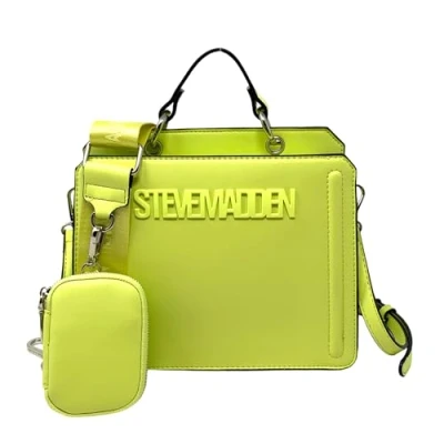 Imagen de Steve Madden Crossbody Bag, Bevelyn Bolso Cruzado Convertible para Mujer, Mordida de limón, Talla un