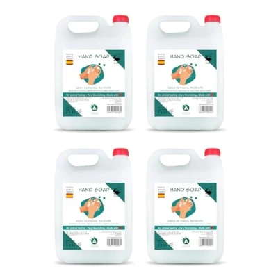 Imagen de Vitacab Pack de 4 Garrafas 5L Jabón manos Handseife Jabon liquido Fórmula Suave Gran Tamaño para Uso Familiar y Profesional Ideal hoteles, comercios gimnasios