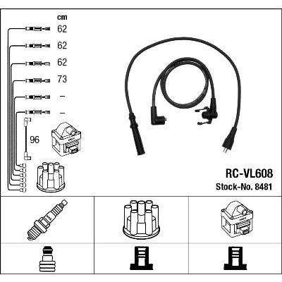 Imagen de NGK 8481 Juego de Cables Encendido 5 VOLVO: 340 360 Hatchback