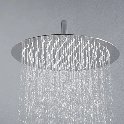 Imagen de JOHO Rociador superior de ducha cabezal redondo fácil cuidado acero inoxidable 304 con boquillas antical. 40 cm /16 pulgada