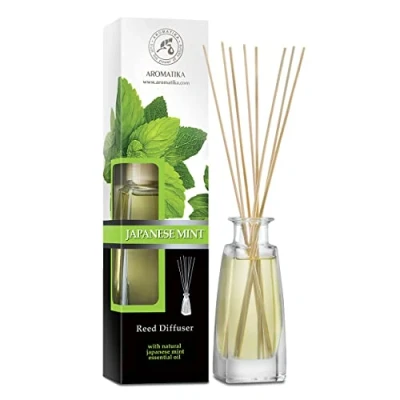 Imagen de Difusores Aromáticos Varillas Menta Japonesa 100ml de Aromas Difusor Perfumado con Aceite Ambientador Fragancia para Habitación Carrizo