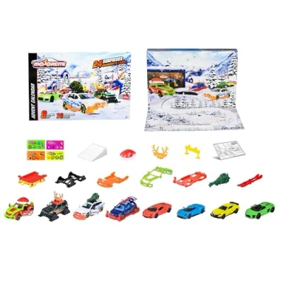 Imagen de Majorette 212051026 Calendario de Adviento (24 ventanas) 8 vehículos Die Cast (5 exclusivos Accesorios) A partir 3 años