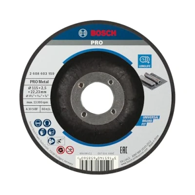 Imagen de Bosch Professional 1x Disco de Corte Acodado Standard for Metal (para Metal, Ø 115 x 2.5 mm, Accesorios Amoladora)