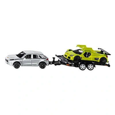 Imagen de siku 2544 coche con remolque y de carreras, Zona carga inclinable, 1:55, Metal/Plástico, Plateado