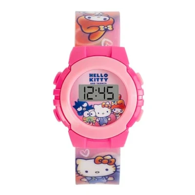 Imagen de Kids Euroswan Hello Kitty and Friends Reloj digital para niñas con correa de silicona, rosa, Moderno