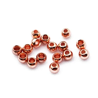 Imagen de Tigofly 50 cuentas de cobre 3,2 mm para atar moscas, peso cabeza ninfa, materiales pesca con mosca