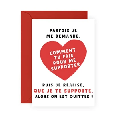 Imagen de Central 23 Carte d&#039;anniversaire humoristique pour homme et femme Comment tu fais me supporter de mariage femme, mari Cadeau petite amie, petit ami, fiancé
