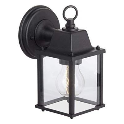 Imagen de Brilliant 96186/06 Irvin Lámpara de pared para exteriores (metal y cristal, 1 bombilla E27, 60 W), color negro