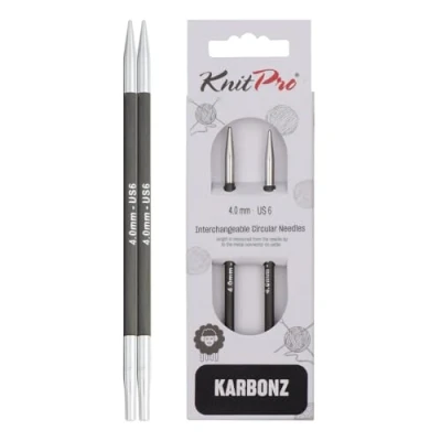 Imagen de Knit Pro KnitPro Karbonz (4.00mm) Puntas de Aguja Intercambiables Circulares Especiales 1 Unidad