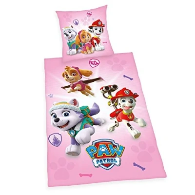 Imagen de Herding Juego de Cama con diseño Reversible la Patrulla Canina, Funda nórdica 135 x 200 cm y Almohada 80 cm, algodón Reforzado