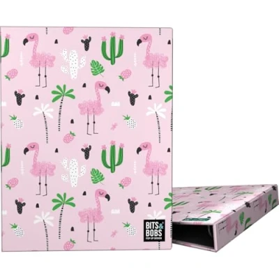 Imagen de Grafoplas Carpeta de Anillas A5, Diseño Tropical Bits&amp;Bobs, 4 Redondas 20mm, Plastificado Soft, Perfecto para Documentos Cuarto y dina5, Certificado FSC