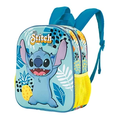 Imagen de Disney Stitch Mochila 3D Pequeña, 26 x 31 cm, Capacidad 8.5 L, Azul Alien