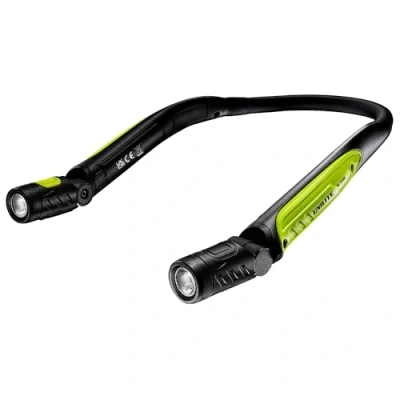 Imagen de Unilite NL 350R Luz de cuello recargable por USB, 350 lúmenes, amplio ángulo 120 grados, 2 a 10 horas tiempo funcionamiento Rango haz 45 metros IP54 / IK07