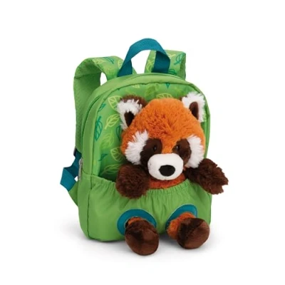 Imagen de NICI Mochila 21x26cm con Peluche Panda Rojo 25cm Verde Desmontable Bolsa de jardín Infantil Suave Juguete Felpa niñas 61747, Color