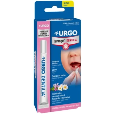 Imagen de Urgo Dentilia Primeros Dientes Filmogel® Calma las encías a base de ingredientes origen natural Stick con boquilla masajeadora