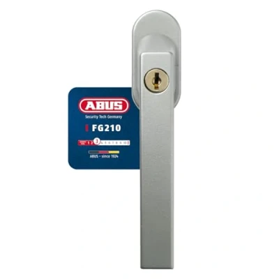 Imagen de ABUS Manilla para Ventana con Cerradura FG210 Manivela Cilindro a Presión Cierre Uniforme Nivel de Seguridad 3 59486 Plata