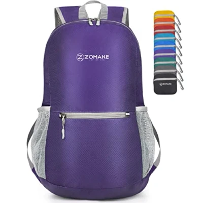 Imagen de ZOMAKE Mochila Plegable Ultraligera Mochilas de Senderismo Pequeña Con Resistencia Al Agua 20L Para Hombre Mujer Viaje Trekking Deporte(Violeta)