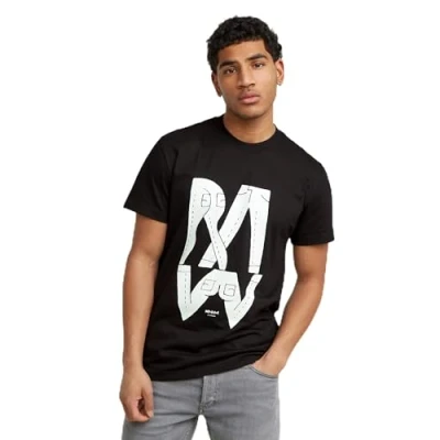 Imagen de G STAR Raw Denim Ilustración R T Camiseta, Negro Dk Black D25676 c336 6484, L para Hombre