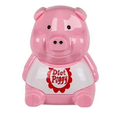 Imagen de OOTB Cerdito de plástico para el frigorífico con Sensor luz y Sonido, Color Rosa, 7,5 x 8,9 11 cm