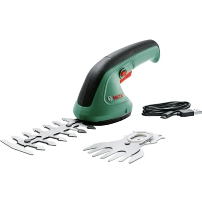 Imagen de Bosch Home and Garden 0600833303 Tijeras de Jardín EasyShear, Batería 3.6.V Integrada, Tiempo Funcionamiento: 40 min, Longitud Cuchilla: 12.cm (Setos)/8.cm (Césped), en Caja Verde