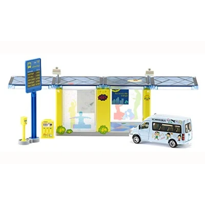 Imagen de siku 5509, Parada de autobús, Plástico, Multicolor, Incl. Mercedes Benz Sprinter metal y máquina billetes