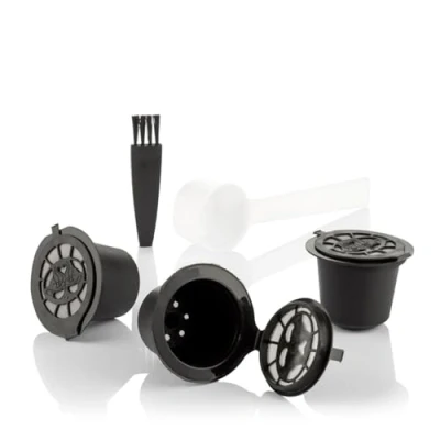 Imagen de InnovaGoods Set de 3 Cápsulas Café Reutilizables, Ecológicas, Ahorro en Café, Multicolor, Silicona