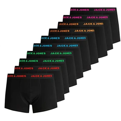 Imagen de JACK &amp; JONES Calzoncillos tipo bóxer, paquete de 10 unidades, color liso, S
