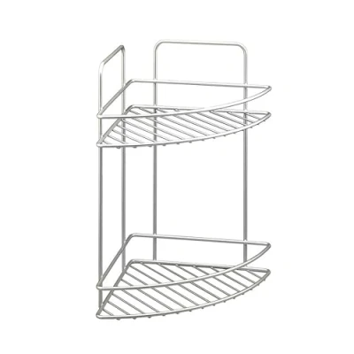 Imagen de Metaltex REFLEX Rinconera Baño 2 Niveles. Acabado POLYTHERM color Gris. Dimensiones: 35 x 23 cm