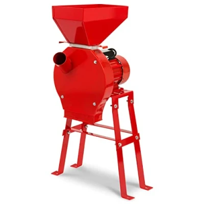 Imagen de EBERTH molino de cereales eléctrico con potente motor 1100 vatios, rendimiento 240 kg/h, triturador afilada cuchilla acero inoxidable, cuatro coladores y base, harina